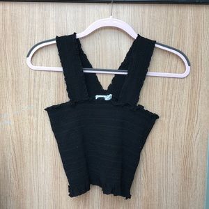 NWT black bandage ruffle shirt